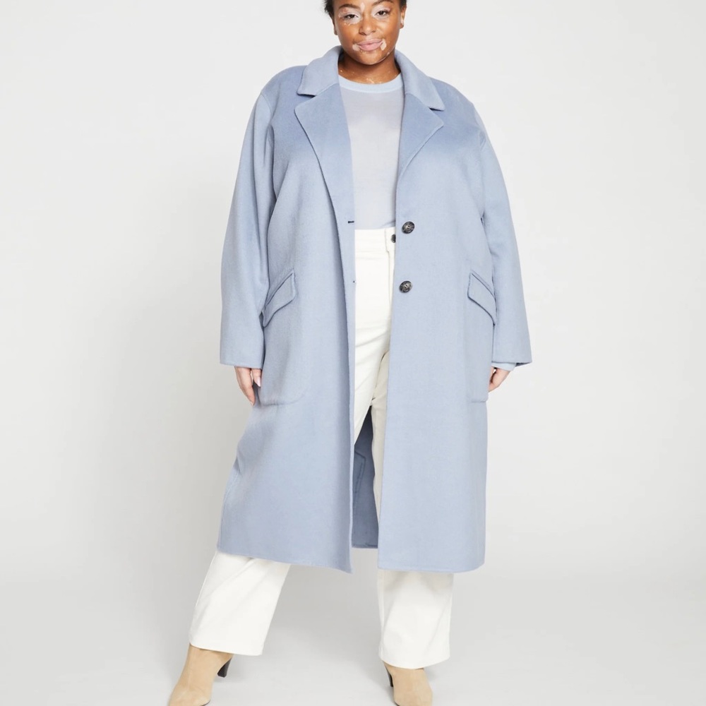 Universal Standard Reversible double face luxe coat in frost blue - 6/8 (US 2XS)